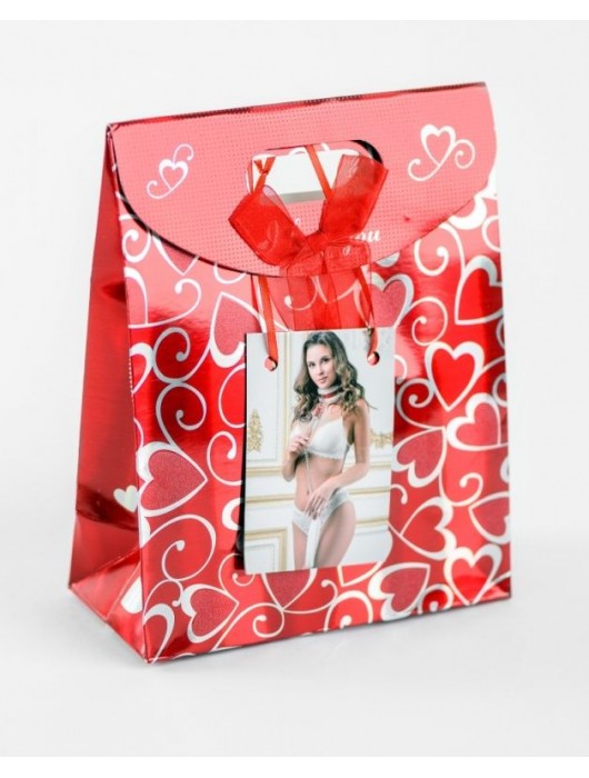 Бело-красный ошейник из натуральной кожи с нежным мехом - БДСМ Арсенал - купить с доставкой в Северодвинске