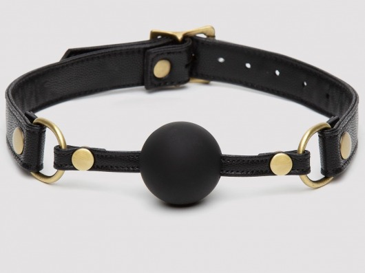 Черный кляп-шар Bound to You Faux Leather Ball Gag - Fifty Shades of Grey - купить с доставкой в Северодвинске