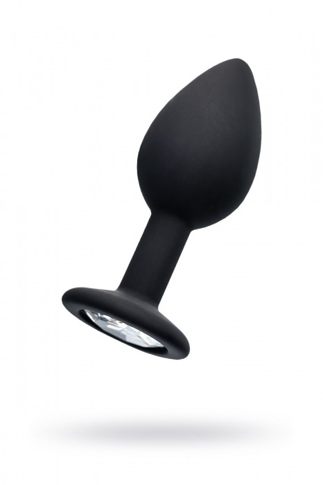 Черная анальная втулка с прозрачным стразом - 7,2 см. - POPO Pleasure - купить с доставкой в Северодвинске