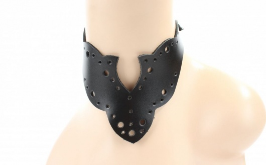 Черный резной чокер из натуральной кожи - БДСМ Арсенал - купить с доставкой в Северодвинске