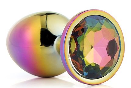Голографическая анальная втулка с радужным кристаллом - 7,1 см. - Dream Toys - купить с доставкой в Северодвинске