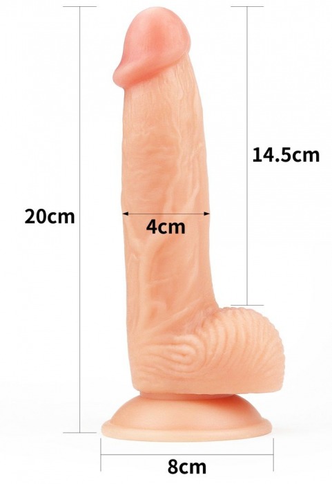 Телесный фаллоимитатор 8 The Ultra Soft Dude - 20 см. - Lovetoy