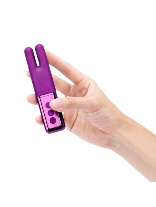 Фиолетовый двухмоторный мини-вибратор Le Wand Deux - Le Wand