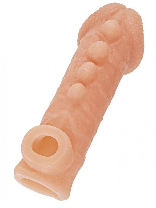 Телесная закрытая насадка с шишечками Cock Sleeve Size M - 15,6 см. - KOKOS - в Северодвинске купить с доставкой