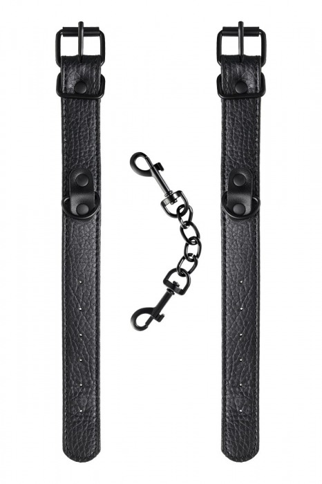 Узкие черные наручники на сцепке - ToyFa - купить с доставкой в Северодвинске