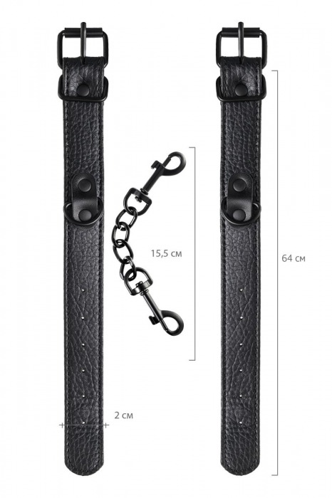 Узкие черные наручники на сцепке - ToyFa - купить с доставкой в Северодвинске