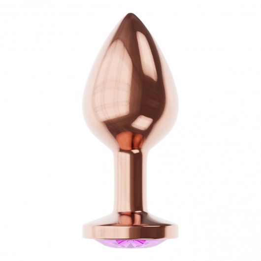 Пробка цвета розового золота с фиолетовым кристаллом Diamond Amethyst Shine S - 7,2 см. - Lola Games - купить с доставкой в Северодвинске