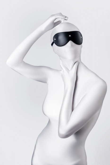 Черная кожаная маска Anonymo с мягким подкладом - ToyFa - купить с доставкой в Северодвинске