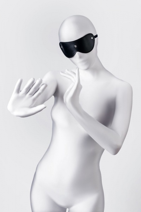 Черная кожаная маска Anonymo с мягким подкладом - ToyFa - купить с доставкой в Северодвинске