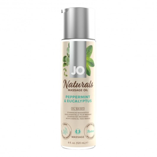 Массажное масло с ароматом перечной мяты и эвкалипта JO Naturals Peppermint   Eucalyptus - 120 мл. - System JO - купить с доставкой в Северодвинске