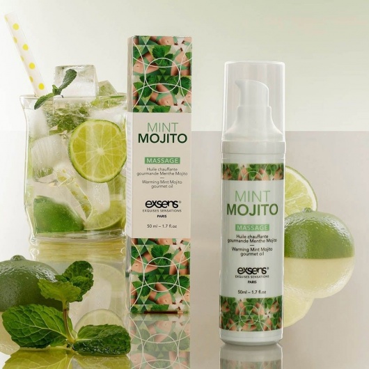 Разогревающее массажное масло с ароматом мохито Gourmet Mint Mojito - 50 мл. - Exsens - купить с доставкой в Северодвинске