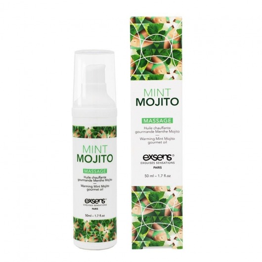 Разогревающее массажное масло с ароматом мохито Gourmet Mint Mojito - 50 мл. - Exsens - купить с доставкой в Северодвинске