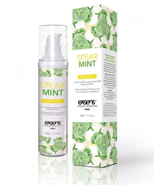Разогревающее массажное масло Gourmet Spearmint Organic с органическими ингредиентами - 50 мл. - Exsens - купить с доставкой в Северодвинске
