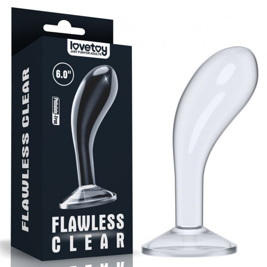 Прозрачный стимулятор простаты Flawless Clear Prostate Plug - 15 см. - Lovetoy - в Северодвинске купить с доставкой