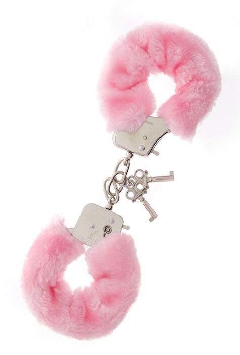 Металлические наручники с розовой меховой опушкой METAL HANDCUFF WITH PLUSH PINK - Dream Toys - купить с доставкой в Северодвинске