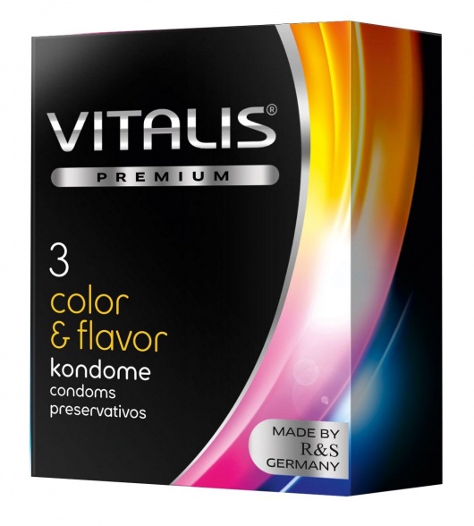 Цветные ароматизированные презервативы VITALIS PREMIUM color   flavor - 3 шт. - Vitalis - купить с доставкой в Северодвинске