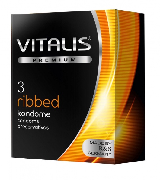 Ребристые презервативы VITALIS PREMIUM ribbed - 3 шт. - Vitalis - купить с доставкой в Северодвинске
