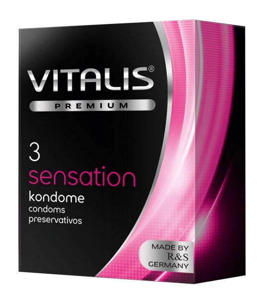 Презервативы с пупырышками и кольцами VITALIS PREMIUM sensation - 3 шт. - Vitalis - купить с доставкой в Северодвинске