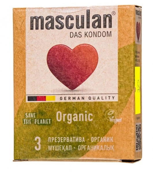 Экологически чистые презервативы Masculan Organic - 3 шт. - Masculan - купить с доставкой в Северодвинске