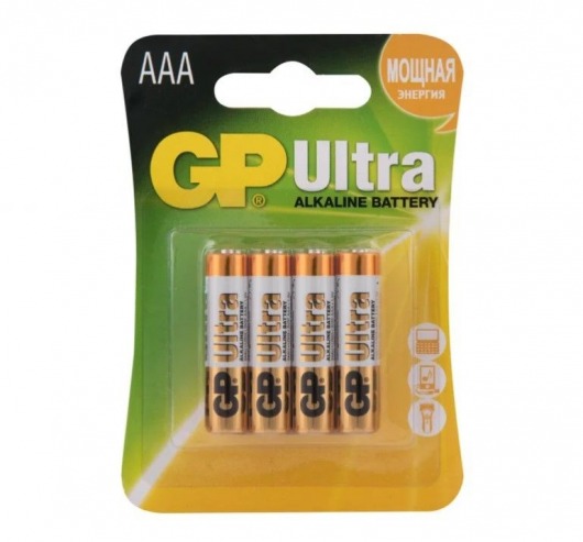 Батарейки алкалиновые GP Ultra Alkaline 24А AАA/LR03 - 4 шт. - Элементы питания - купить с доставкой в Северодвинске