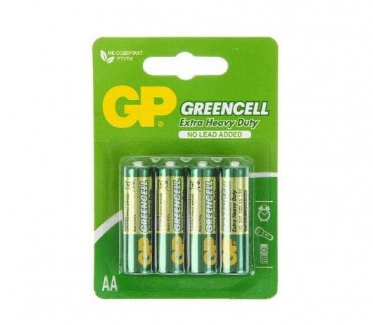 Батарейки солевые GP GreenCell AA/R6G - 4 шт. - Элементы питания - купить с доставкой в Северодвинске