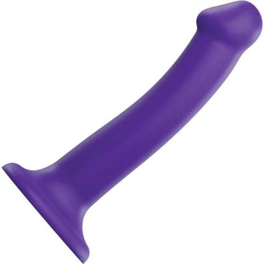 Фиолетовый фаллоимитатор-насадка Strap-On-Me Dildo Dual Density size M - 18 см. - Strap-on-me - купить с доставкой в Северодвинске