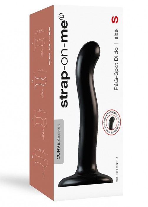 Черный фаллоимитатор-насадка Strap-On-Me P G spot Dildo size S - 16,4 см. - Strap-on-me - купить с доставкой в Северодвинске