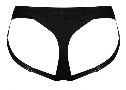 Черные трусики для насадок Heroine Lingerie Harness - size L - Strap-on-me - купить с доставкой в Северодвинске