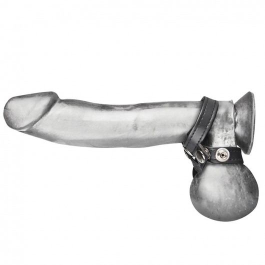 Разделитель мошонки из искусственной кожи на клепках 8 STYLE BALL DIVIDER - BlueLine - купить с доставкой в Северодвинске