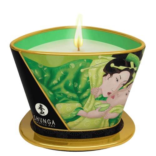 Массажная свеча Exotic Green Tea с ароматом зелёного чая - 170 мл. - Shunga - купить с доставкой в Северодвинске