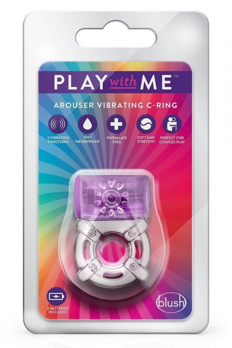 Фиолетовое эрекционное виброкольцо One Night Stand Vibrating C-Ring - Blush Novelties - в Северодвинске купить с доставкой