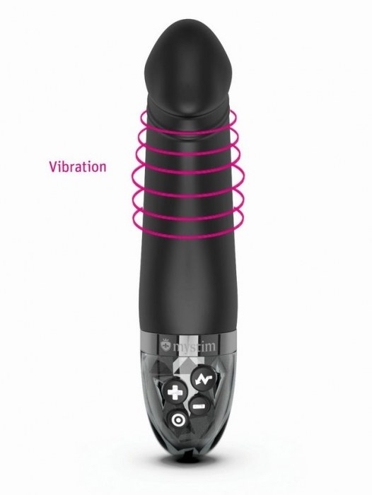 Черный вибратор с электростимуляцией Real Deal Neal - 16,5 см. - MyStim - купить с доставкой в Северодвинске