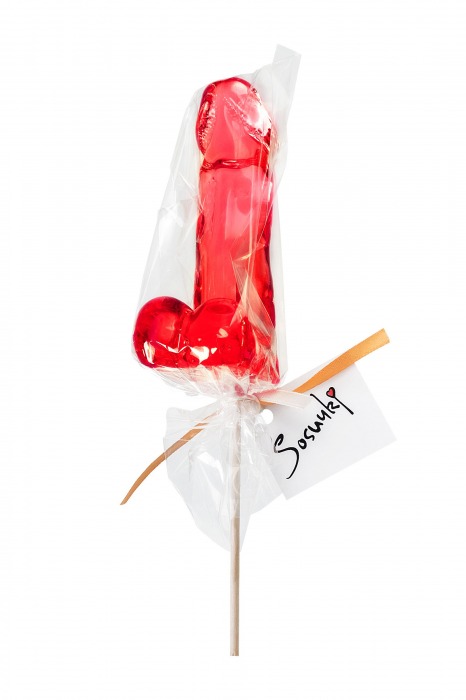Красный леденец в форме члена со вкусом виски - 173 гр. - Sosuчki - купить с доставкой в Северодвинске