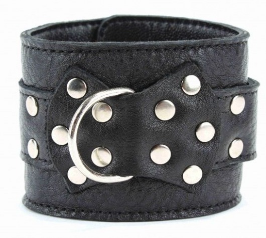 Чёрные наручники  из кожи с пряжкой - БДСМ Арсенал - купить с доставкой в Северодвинске