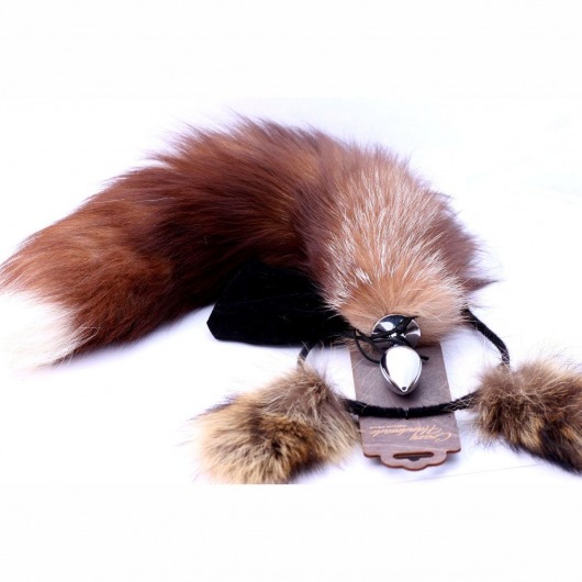 Игровой комплект: серебристая анальная пробка с пушистым хвостом и ободок-ушки - Crazy Handmade - купить с доставкой в Северодвинске