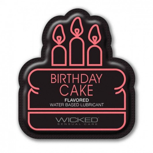 Лубрикант на водной основе со вкусом торта с кремом Wicked Aqua Birthday cake - 3 мл. - Wicked - купить с доставкой в Северодвинске