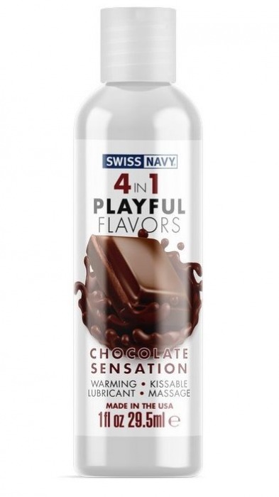 Массажный гель 4-в-1 Chocolate Sensation с ароматом шоколада - 29,5 мл. - Swiss navy - купить с доставкой в Северодвинске