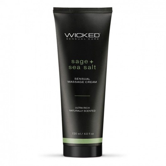 Массажный легкий крем WICKED Sage plus Sea Salt - 120 мл. - Wicked - купить с доставкой в Северодвинске