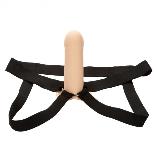 Телесный фаллопротез из силикона Extension with Harness - 15,75 см. - California Exotic Novelties - купить с доставкой в Северодвинске