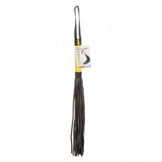 Черная плеть с желтой рукоятью Boundless Flogger - 69,25 см. - California Exotic Novelties - купить с доставкой в Северодвинске