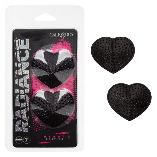 Черные пэстисы в форме сердечек Heart Pasties - California Exotic Novelties - купить с доставкой в Северодвинске