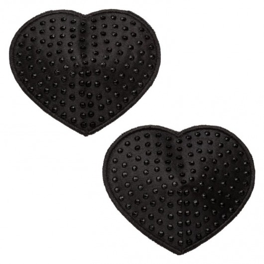 Черные пэстисы в форме сердечек Heart Pasties - California Exotic Novelties - купить с доставкой в Северодвинске