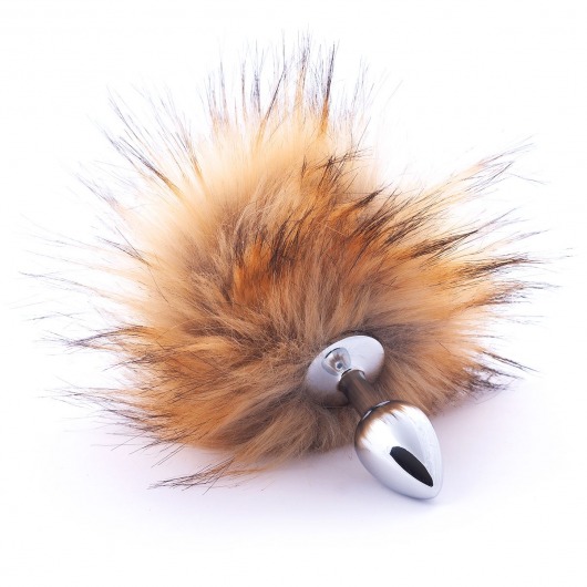 Серебристая анальная пробка с коричневым хвостиком - Crazy Handmade в Северодвинске Серебристая анальная пробка с коричневым хвостиком - Crazy Handmade