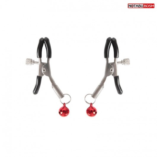 Серебристые зажимы на соски с шариками - Notabu - купить с доставкой в Северодвинске Серебристые зажимы на соски с шариками - Notabu - купить с доставкой в Северодвинске