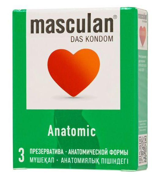 Презервативы анатомической формы Masculan Anatomic - 3 шт. - Masculan - купить с доставкой в Северодвинске