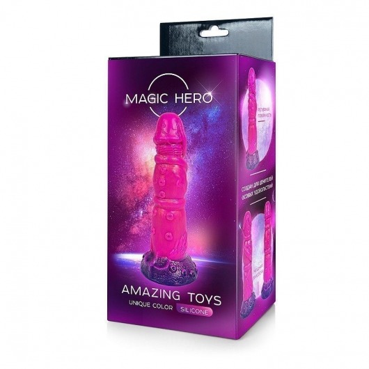 Розовый рельефный фантазийный фаллоимитатор - 20 см. - Bior toys - купить с доставкой в Северодвинске