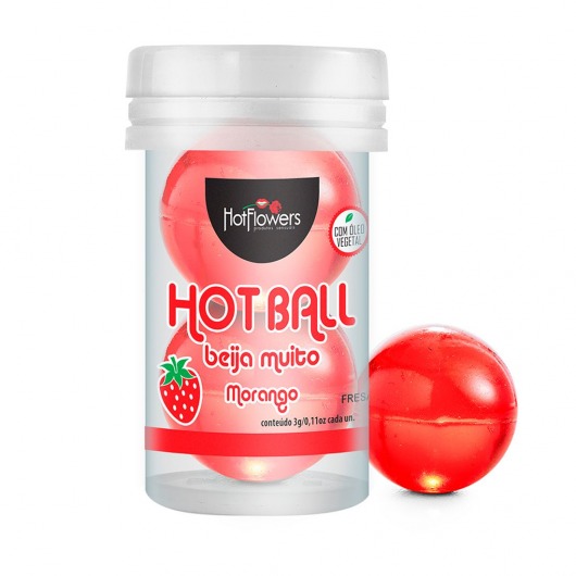 Лубрикант на масляной основе Hot Ball Beija Muito с ароматом клубники (2 шарика по 3 гр.) - HotFlowers - купить с доставкой в Северодвинске