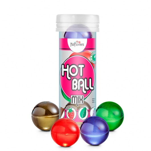 Ароматизированный лубрикант Hot Ball Mix на масляной основе (4 шарика по 3 гр.) - HotFlowers - купить с доставкой в Северодвинске