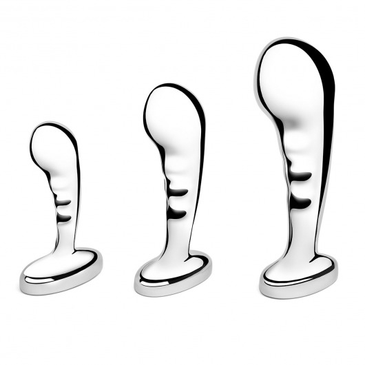 Набор из 3 стальных стимуляторов простаты Stainless Steel P-spot Training Set - b-Vibe - в Северодвинске купить с доставкой