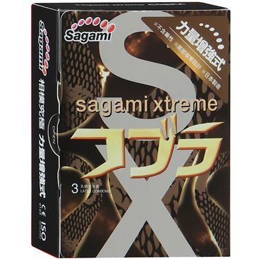 Суженные к основанию презервативы Sagami Xtreme COBRA - 3 шт. - Sagami - купить с доставкой в Северодвинске